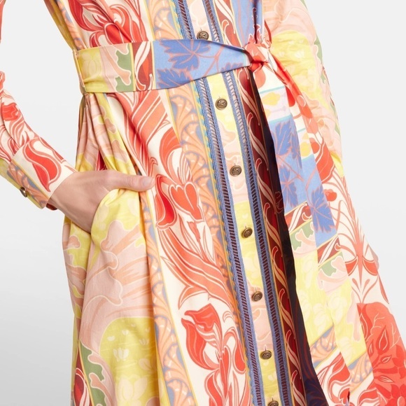 ETRO NWT Belted Printed Cotton-Blend Poplin Shirt Maxi Dress SZ 46IT/10US - Picture 4 of 16